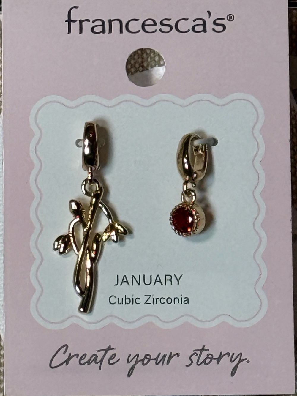 Francesca's January Birthstone & Flower Charm Set